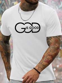 Camiseta de Verano Casual de Manga Corta para Hombre con Impresión Gráfica "DIEZ ES BUENO" - Camiseta Azul Marino de Cuello Redondo, Lavable a Máquina y Limpiable en Secadora, Ajuste Regular para Atuendo Casual, Ropa Fácil de Cuidar - Blanco - Ver 6