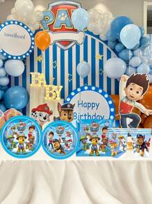 Paw Patrol The Paw Patrol Themed Party Tableware Set Is Now Available! It Contains 20 Custom Plates, 20 Exquisite Placemats And 10 Cute Paper Cups, Which Are Enough For 20 Young Team Members To Have A Lively Party! With The Iconic Paw Patrol Blue As The Main Color, The Visual Impact Is At Its Peak! Whether It's A Birthday Party,