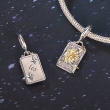 WOSTU WOSTU 1 buc pandantiv constelație din argint 925 în două tonuri, 12 mărgele zodiacale pentru colier, cadou de ziua de naștere DIY, accesorii de bijuterii