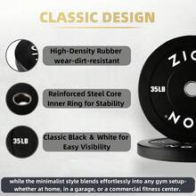 ZION Bumper Plates With Steel Hub 10-45 LB 2-Inch, Weight Plates, Pesas Para Hacer Ejercicio, Bumper Plates For Strength Training Shock Absorbing Low Bounce Technology Sport Series- Black Easy To Load And Unload, Safe, Suitable For Families And Gyms,Weightlifting,Fitness Training,Suitable As A Family Gift