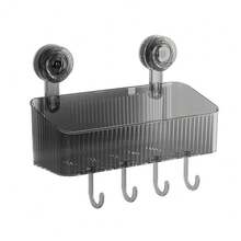 全新家居必备！免打孔吸盘式置物架，多功能浴室厨房收纳神器 | 强力吸盘，稳固不脱落 + 排水槽设计，防止霉菌滋生，可收纳洗漱用品、调料瓶、浴球等。是租房者和小户型人士的理想之选，轻松保持空间整洁。 - 彩色 - 查看 9