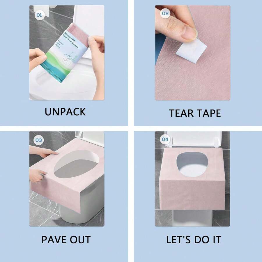 30 Pack Of Disposable Toilet Seat Covers 100% Waterproof XL Individually Packaged Disposable Toilet Seat Covers For Potty Training For Adults And Children, Travel For Public Toilets, Camping