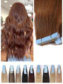 20 片 30 克接发胶带，人发无缝专业处女人发胶带，Balayage（1#、1b#、12p613#、18p613#、2#、27#、2t6#、22p613#、33#、350#、4#、4p27#、4t27#、6#、60#、613#、6p613#、99j#、玫瑰金粉色#、紫色#、蓝色#、红色#、银色#） - S33 - 查看 2