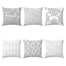 6pcs Set Simple Daily Gray Geometric Line Decorative Pillow Covers, Single-Sided Printed Peach Velvet Material, 45*45/50*50/40*40CM Cushion Covers Suitable For Modern Minimalist Sofa Living Room Decor, Gift, Party Decoration - 6pc-gray - View 3