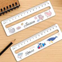 Personalisierter weißer Acryl Lineal, Lineal mit Lesehilfe, Aufnahme Leselineal, Schulanfang, Lehrergeschenk, Schülergeschenk, einzigartiges Geburtstagsgeschenk