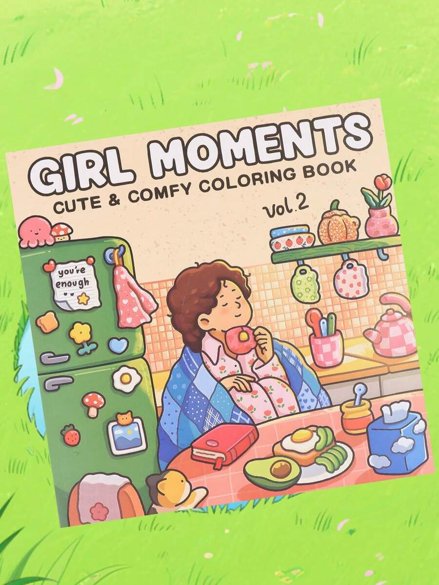 1 本女孩涂色书第 2 卷 - 创意图案、鲜艳封面设计、温馨主题 - 完美的复活节和生日礼物、放松的艺术活动和休闲阅读、学校用品、返校