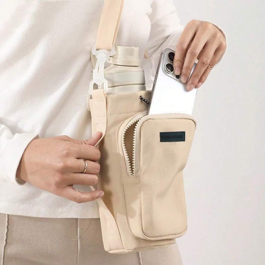 Women Shoulder Bags - [網格款]酒紅色(手機包+杯袋) - 查看 1