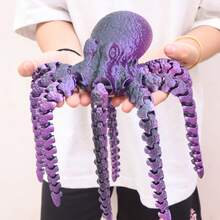 1 pulpo gigante de 41 cm/16,14 pulgadas, monstruo del océano, pulpo enorme, pulpo colorido, pulpo negro y dorado, regalo de fiesta de decoración navideña, regalo de cumpleaños, decoración artística divertida impresa en 3D, decoración del hogar, decoración del automóvil, decoración del jardín, regalo de San Valentín