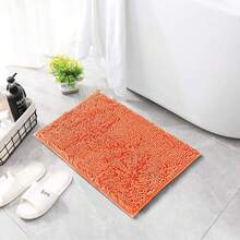 VOGRAC Paula Home - Deep Pile Chenille Bath Mat | Non-Slip, Thick, Extra Soft & Absorbent | 100% Microfiber For Shower & Bath - Orange - View 5