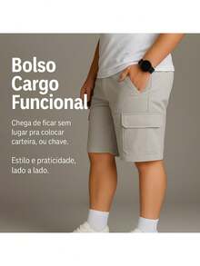 Bermuda Cargo Masculina 6 Bolsos Short Militar