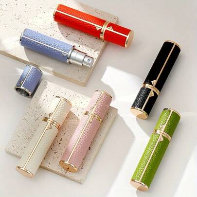 1個 5ml詰め替え式レザー製香水トラベルスプレーボトル、旅行、オフィス、インテリア、結婚式、パーティー、誕生日、彼/彼女への贈り物、休日に最適な携帯用フレグランスアトマイザー