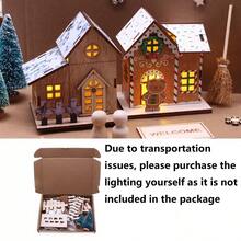 Casa de madera de Navidad en miniatura 1:12 para escenario de casa de muñecas, juguete en miniatura, prop de fotografía OB11, decoración de hogar en miniatura, accesorio de decoración de manualidades DIY