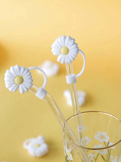 10/5/2ชิ้น ฝาครอบฝุ่นหลอดดูดการ์ตูน, ปลอกหลอดดูดซิลิโคนสร้างสรรค์, ฝาครอบฝุ่นหลอดดูดเครื่องดื่มปาร์ตี้, ฝาครอบฝุ่นหลอดดูดที่ใช้ซ้ำได้