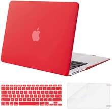 Compatible With MacBook Air 13 Inch Case (Models: A1369 & A1466, Older Version 2010-2017 Release), Protective Plastic Hard Shell Case & Keyboard Cover & Screen Protector, Red,8943726 - 紅白色 - 查看 1