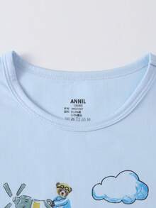 Annil Children's Clothing For Girls, Girls, Boys, Girls, Teenagers, Autumn Shirts And Pants Sets, Home Warm Clothes, Printed Base, Autumn Shirts And Pants