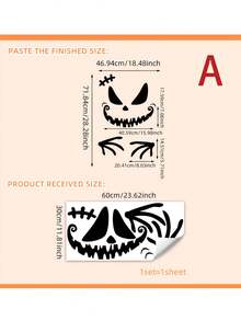 1 Set Halloween Decoration Door Sticker, Scary Ghost Demon Wall Decal, Ghostly Hand Wall Decor, PVC Self-Adhesive, Suitable For Halloween Door Sticker, Wall Sticker, Home Decor