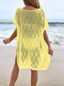 Áo choàng hở lưng thời trang thường ngày cho nữ (Không bao gồm đồ bơi) - Vàng nhạt - Xem 3