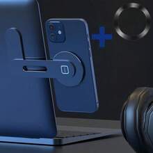 磁性笔记本电脑手机支架电脑显示器侧面手机超薄可折叠适用于 14 13 12 系列手机壳及所有手机