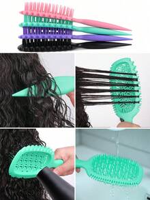 Hair brushes-EU 卷发造型梳套装，适用于卷发，蓬松提拉造型梳，干湿两用，卷发梳，可分束造型，减少毛躁和断裂，打造柔顺、亮泽、有弹性的卷发，尤其适合波浪卷和螺旋卷，也是一款方便的解结头发工具。 - 彩色 - 查看 5