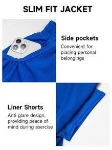 VUTRU 1 pieza VUTRU Pantalón corto con elástico en la cintura y bolsillos, ligero para estudio de yoga, gimnasio, verano
