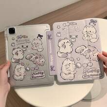 可爱猫咪双面彩绘透明防震保护壳，亚克力硬壳，兼容 iPad (A16) 第 11/10 代 10.9 英寸、iPad 10.2 英寸、7/8/9 英寸、iPad Pro 11 英寸（第 2/3/4 代）、iPad Mini 7/6 英寸，支持智能睡眠/唤醒功能，带 Apple Pencil 插槽，兼容小米 Redmi Pad SE 11 英寸（2023 年款）和 MatePad SE 11 英寸（2024 年款）/MatePad 11.5 英寸 S - 無色 - 查看 5