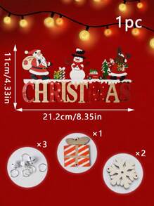 1/3PCS Wooden Christmas Plaque Hanging Doorplate For Christmas Wedding Party Wall Home Decoration Christmas Decorations Room Decor Winter Christmas Decorations Home Christmas Gifts Christmas Decor