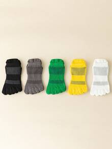 1 Pair Men's Dot Grip Five Finger Ankle Socks, Fall Socks - Multicolor - View 6