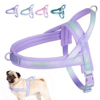 HP255 狗狗胸背带，无压力胸背带，适用于小型、中型和大型犬 - 可调节肩带、反光条和安全扣，舒适耐用的宠物散步胸背带，带可调节肩带，适合小型犬，具有反光功能