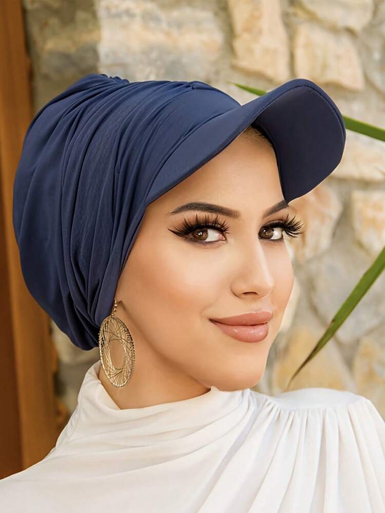 Women's Stretchy Polyester Turban Hat - Breathable, Solid Color Head Wrap For Casual Wear, Hand Washable, Perfect For Festival & Mother's Day, Everyday Headwear | Vibrant Headscarf | Comfortable Fit, Gifts For Girls Sleep Bonnet - Color - View 3