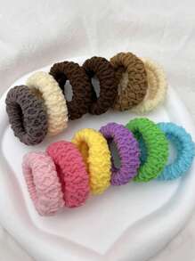 6 piezas Bandas elásticas para el cabello de unicolor grueso para mujeres, sujetadores de coleta antideslizantes, accesorios de moda para el cabello, adecuados para mujeres y niñas, para usar en la escuela, el gimnasio, como gomas para el cabello, cordones para el cabello