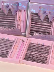 240 Kit extensão de cílios tufinho Lash iniciante diy -MIX 9-14MM - Preto - Visão 2