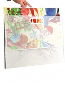 4K Plastic Art Portfolio, Large Art Portfolio With A3 With Handles, Waterproof Work Portfolio Folder For Artwork, Art Storage Box For DIY Diamond Painting Sketch Photography Posters