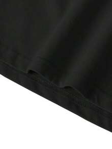 Made In Japan, Spring/Summer Cotton, Round Neck, Loose Fit, Versatile, Simple, English Print Short-Sleeve T-Shirt - 黑色 - 查看 4