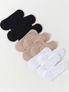 10/12 双女士结饰简约船袜隐形袜，防滑透气针织面料，适合春夏季休闲通勤运动返校礼物 - 彩色 - 查看 4