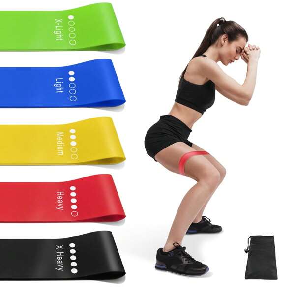 Resistance Bands For Working Out, Exercise Bands Resistance Bands Set With 5 Resistance Levels, Multi- Colored Workout Bands For Indoor And Outdoor Fitness, Leg Strength Training, Rehab, Yoga