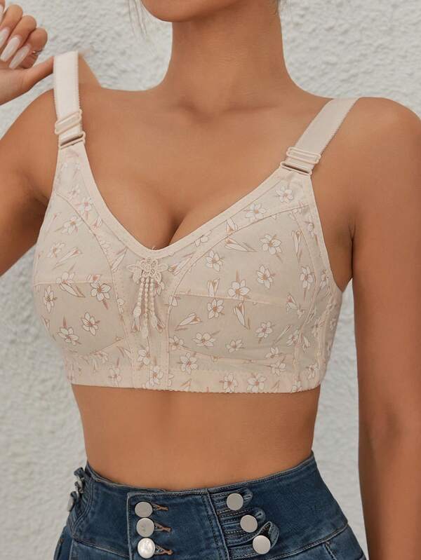 Sutiã feminino elegante com borla e sem fio, confortável e com suporte