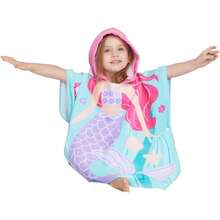 M100% Cotton Hooded Towel For Toddlers 26 Years Boys Girls Bath Pool Beach Towel Soft Absorbent Beach Poncho Little Mermaid5001 - 美人魚 - 查看 4