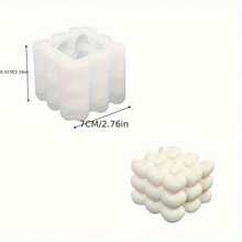 1 件心形立方体蜡烛模具，硅胶石膏模具，香薰蜡烛，情人节