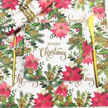 100/60/20 件 13 * 13 英寸一次性圣诞主题餐巾，带有红色和绿色印花图案，适合节日聚会、圣诞派对、新年和冬季主题派对、西餐厅、咖啡厅等 - 彩色 - 查看 6