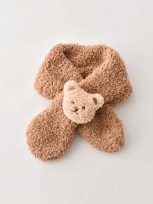 1pc Kids Winter Scarf, Toddler Thick Warm Fleece Neck Warmer, Cute Bear Design, Windproof For Outdoor, Suitable For 2-8 Years Old - Plush Bear Scarf - View 8