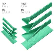 NetHong Multifunction Flat 3-In-1 Measuring Spoons Polygons Flat Measuring Cups UK - Multicolor - View 3