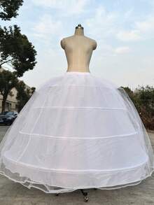 Ball Gown Tulle Puffy Ultra-Puffy Quinceanera Party Wedding Dress Bridal Skirt Petticoat - A - Xem 1
