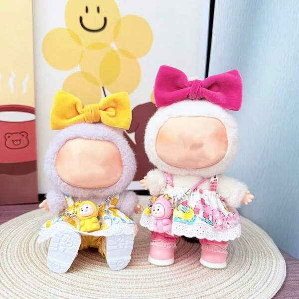 [Solo atuendo] Colgante con figura sorpresa de la 1ª, 2ª y 3ª generación de Forlabubu, Vestido de verano de 17 cm, Vestido de muñeca LABOBO, LBB