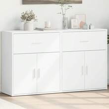 Küchenmöbel Sideboards 2 Stück Weiß 60x31x70 cm aus Mehrschichtholz Modernes Sideboard Vielfältige Verwendungsmöglichkeiten, Esszimmer/Küche
