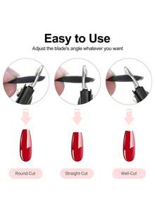 YUANDU 1 Set U-Shaped Nail Clippers, Cuticle Nipper, Curved Nail Scissors, Parallel Nail Clipper, Crystal Nail Extension Gel Manicure Tools,Nail Supplies,Nail Tools,Nail Art Tools,Back To School,Nails,Nail Tools For Press On Nails,Manicure Pedicure Tools - Black - View 8