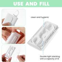 Portable Dental Floss Dispenser, Refillable Floss Holder Box, Automatic Travel Floss Stick Storage Case With 40pcs Floss Sticks For Teeth Cleaning - Multicolor - View 3