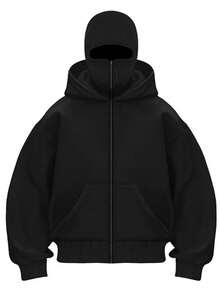 Couple Style Winter Balaclava Hoodie Face Mask Zipper Sports Jacket For Outdoor Activities Hiking Travel Running Sweatshirt Spring