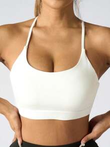 1pc Simple & Elegant Stretch Women Yoga Sports Bra