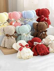 Set de 20 toallas con forma de oso, muñeco de oso, toalla facial suave y creativa, regalo de cumpleaños, regalos de boda, decoración de baño, regalos para fiestas - Azul - Ver 1