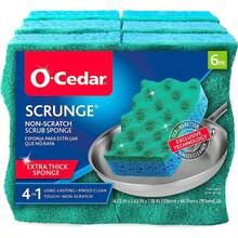 O-Cedar Scrunge Non-Scratch Scrub Sponge (Pack Of 6) Multi-Use, All-Purpose, Odor-Resistant, Scrubbing Sponge Safely Cleans All Hard Surfaces In Kitchen And Bathroom - Variety Pack - View 3